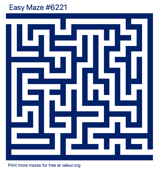 Free Printable Easy Maze number 6221