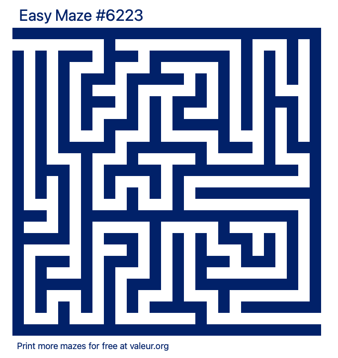 Free Printable Easy Maze number 6223