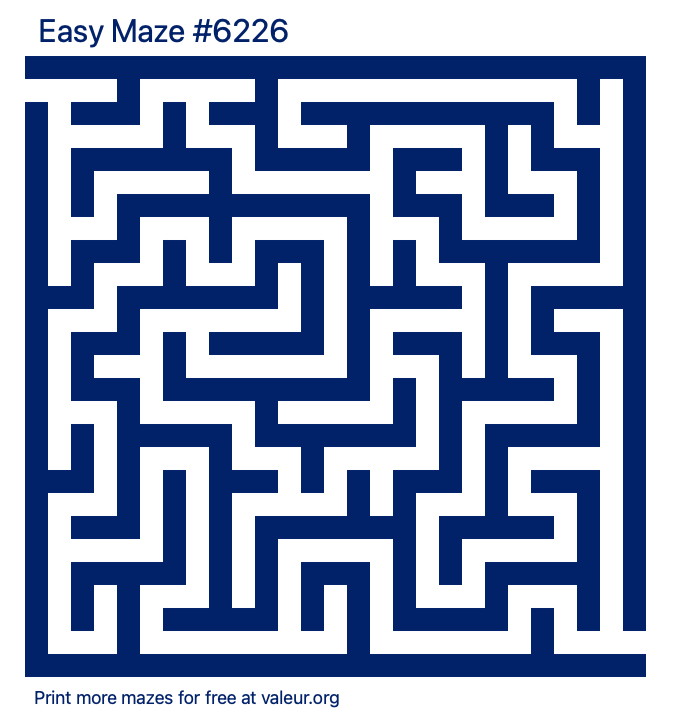 Free Printable Easy Maze number 6226