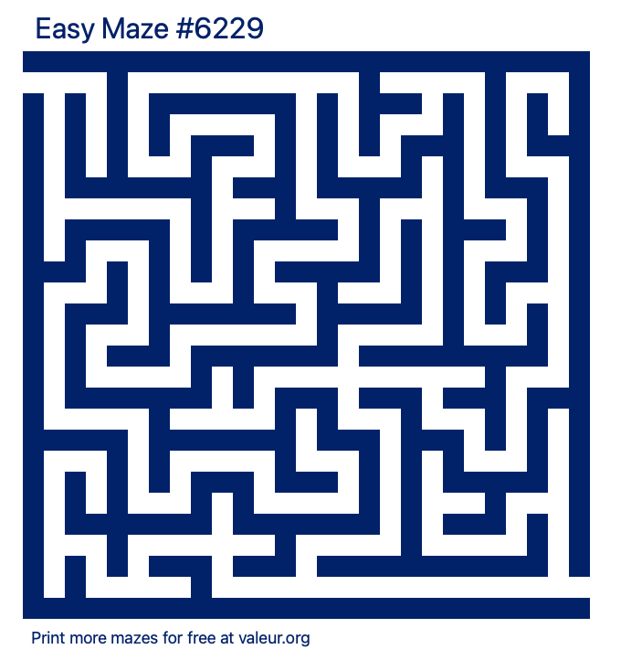 Free Printable Easy Maze number 6229