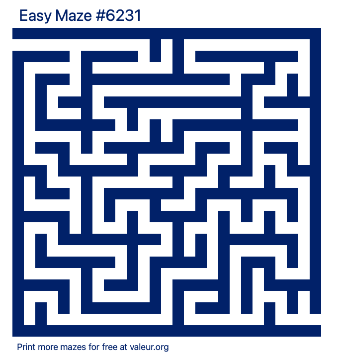 Free Printable Easy Maze number 6231