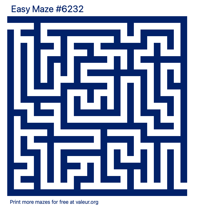 Free Printable Easy Maze number 6232