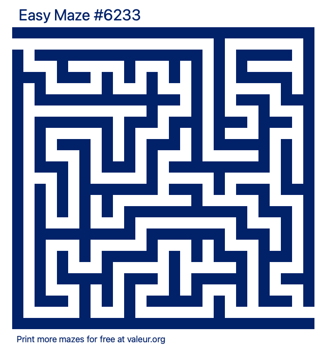 Free Printable Easy Maze number 6233