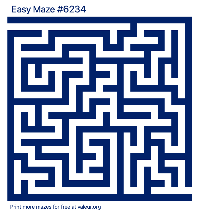 Free Printable Easy Maze number 6234