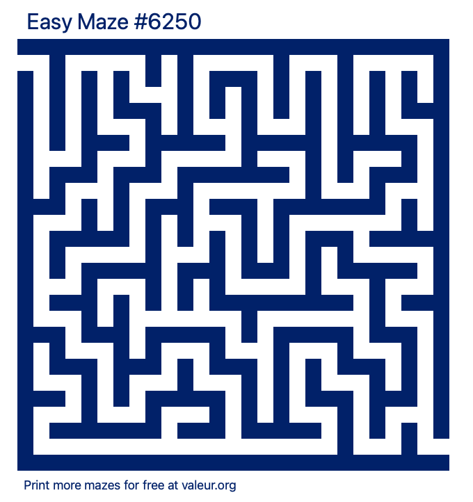 Free Printable Easy Maze number 6250