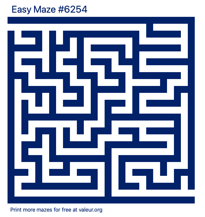 Free Printable Easy Maze number 6254