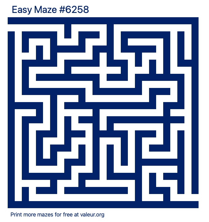 Free Printable Easy Maze number 6258