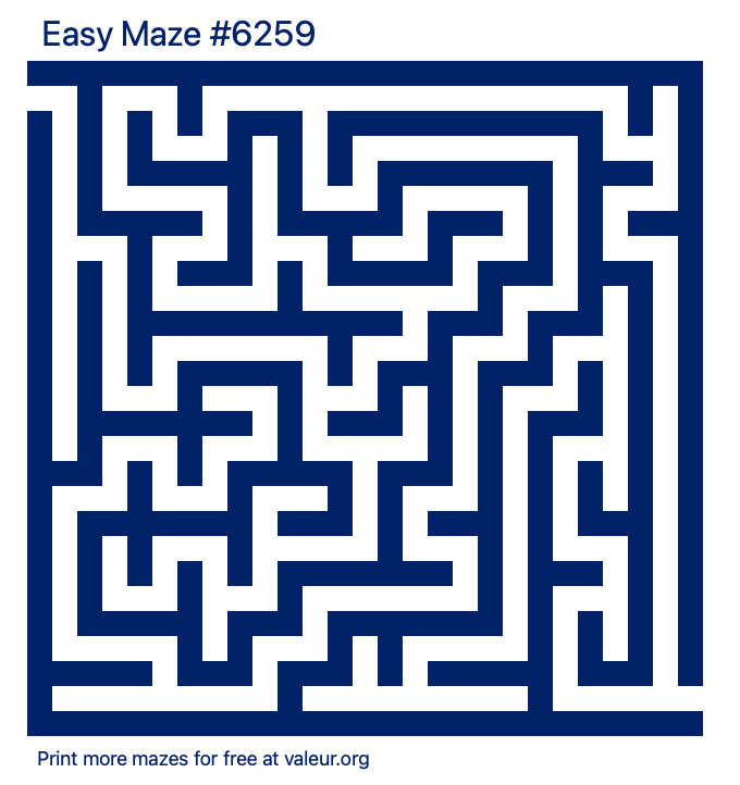 Free Printable Easy Maze number 6259