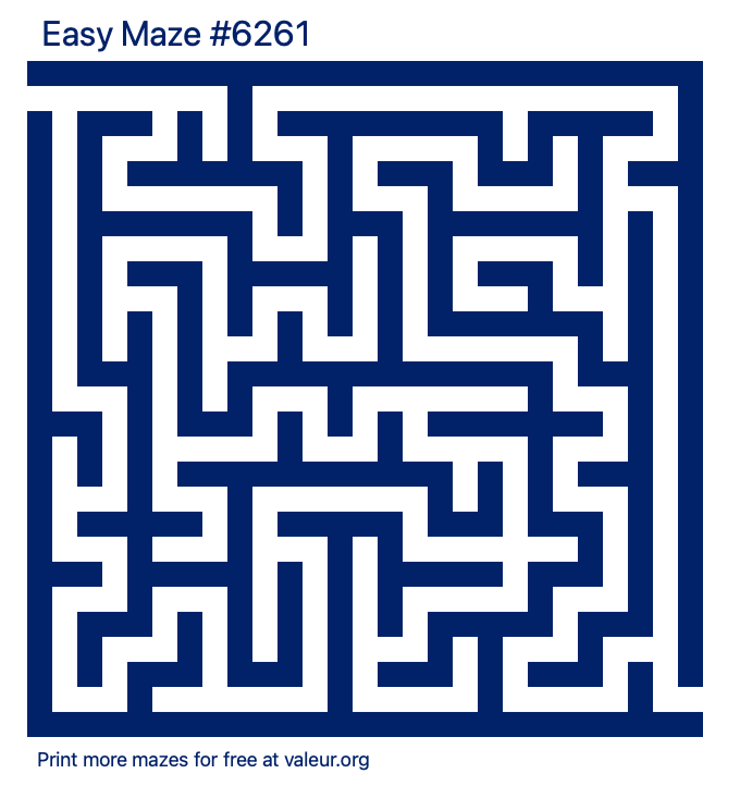 Free Printable Easy Maze number 6261