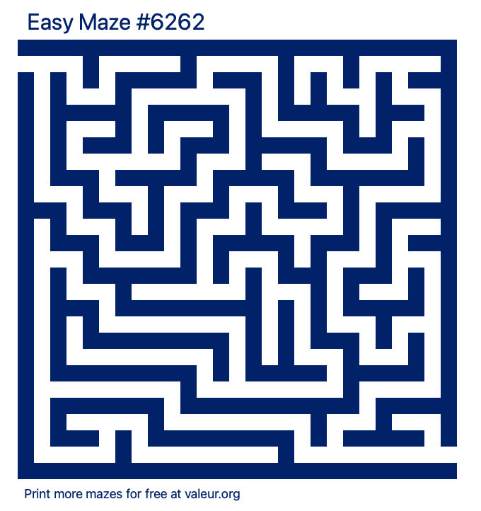 Free Printable Easy Maze number 6262