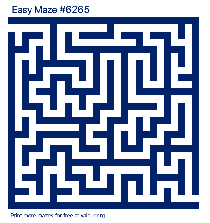 Free Printable Easy Maze number 6265