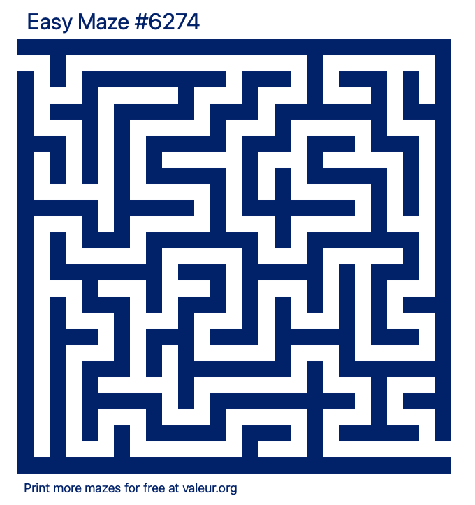 Free Printable Easy Maze number 6274