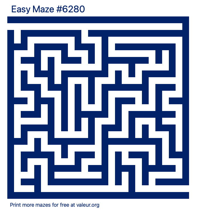 Free Printable Easy Maze number 6280