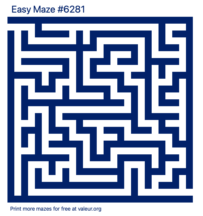 Free Printable Easy Maze number 6281