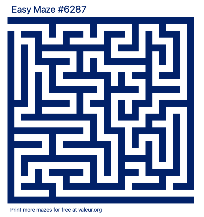 Free Printable Easy Maze number 6287