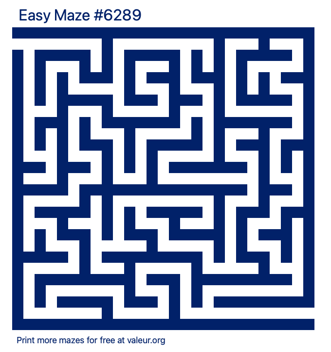 Free Printable Easy Maze number 6289