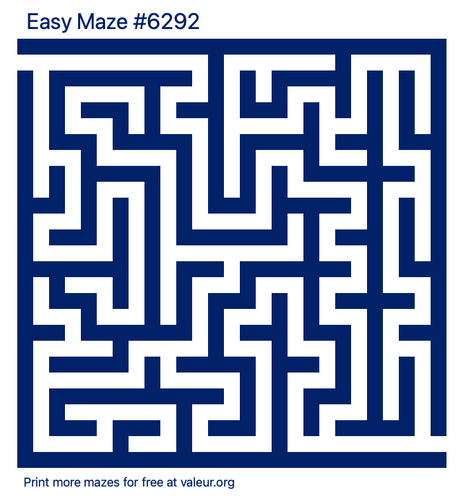 Free Printable Easy Maze number 6292