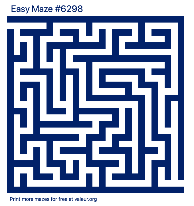 Free Printable Easy Maze number 6298