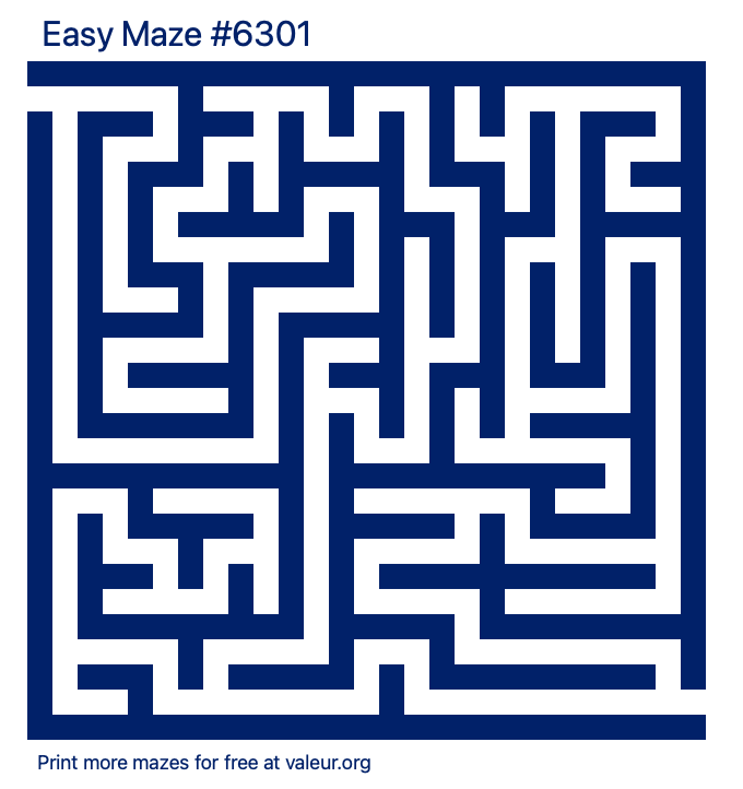 free printable easy maze with the answer 6301