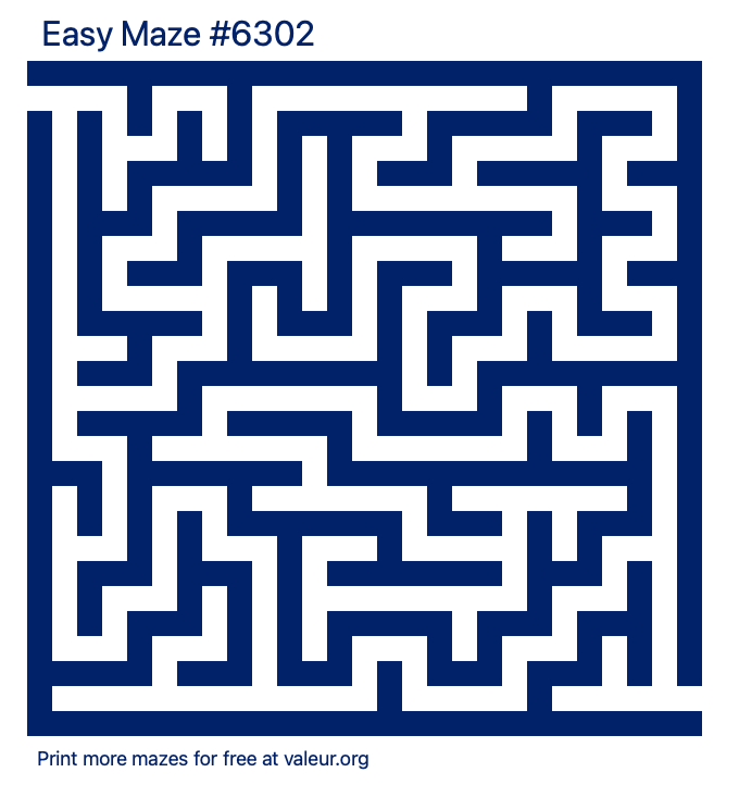 Free Printable Easy Maze number 6302