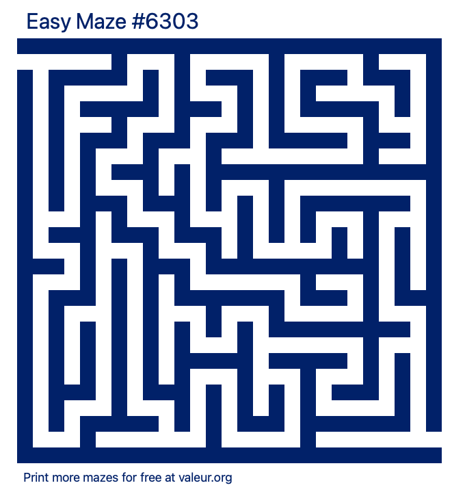 Free Printable Easy Maze number 6303