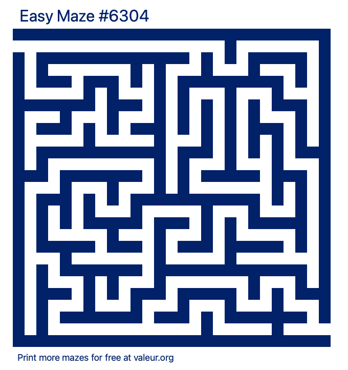 Free Printable Easy Maze number 6304