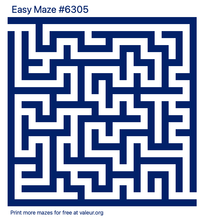 Free Printable Easy Maze number 6305