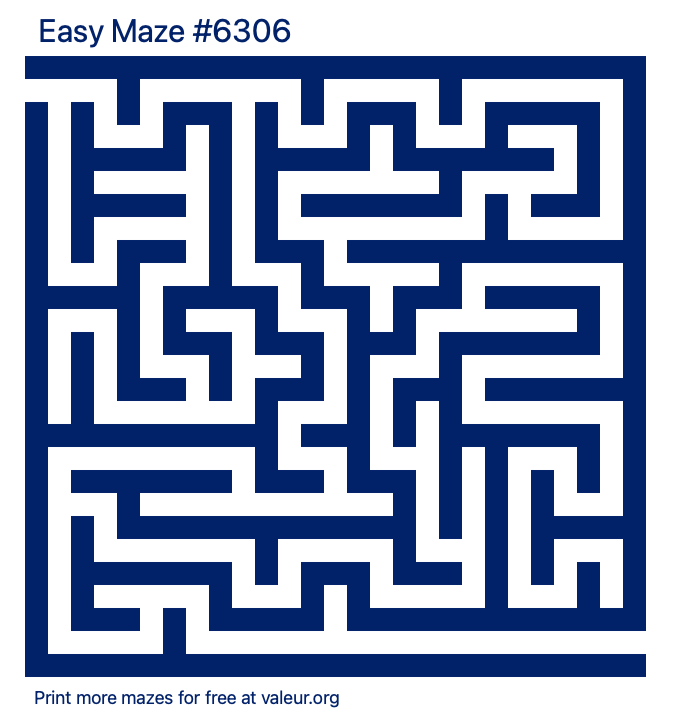 Free Printable Easy Maze number 6306