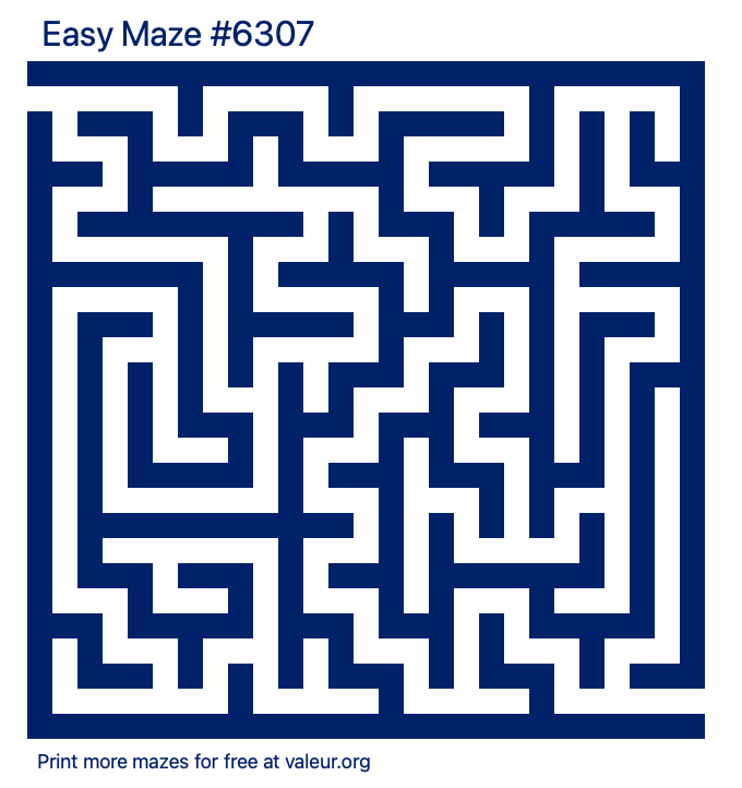 Free Printable Easy Maze number 6307