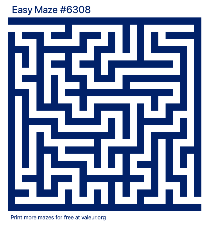 Free Printable Easy Maze number 6308