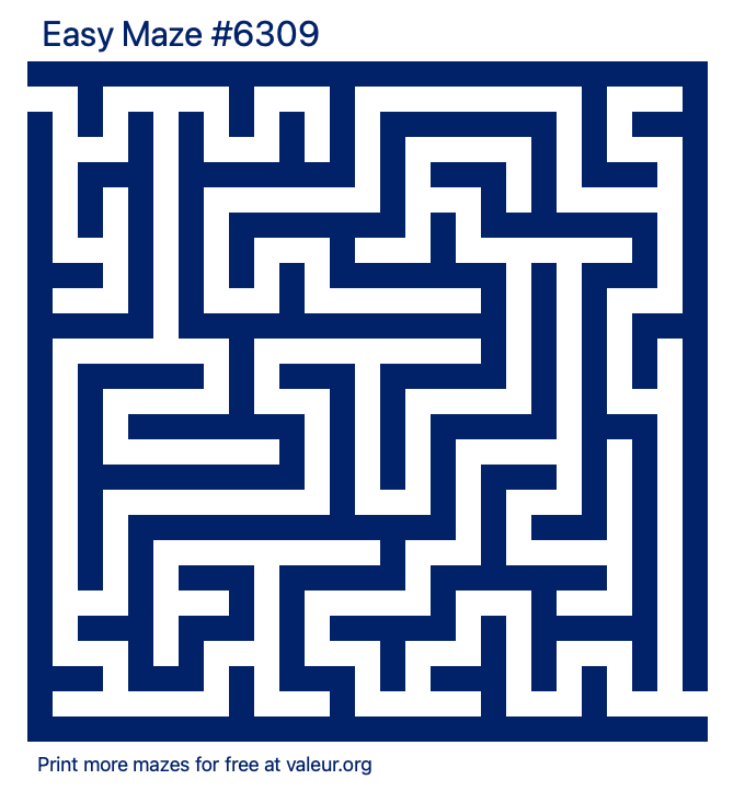 Free Printable Easy Maze number 6309