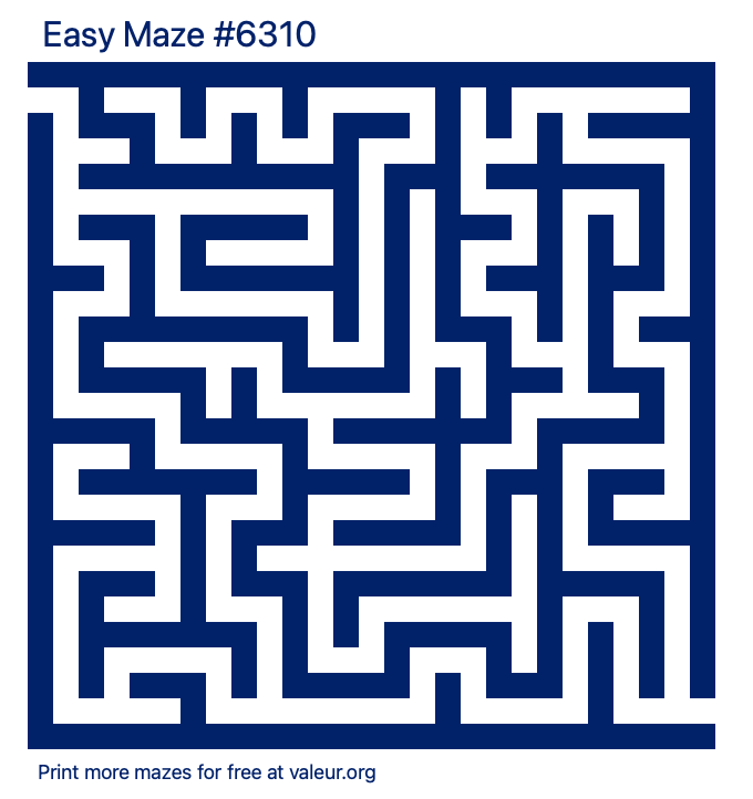 Free Printable Easy Maze number 6310