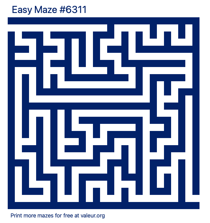 Free Printable Easy Maze number 6311