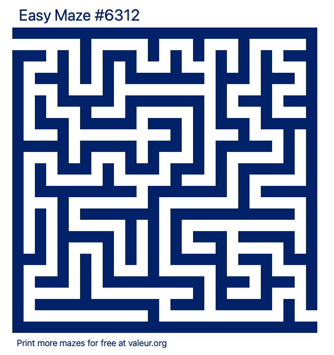 Free Printable Easy Maze number 6312