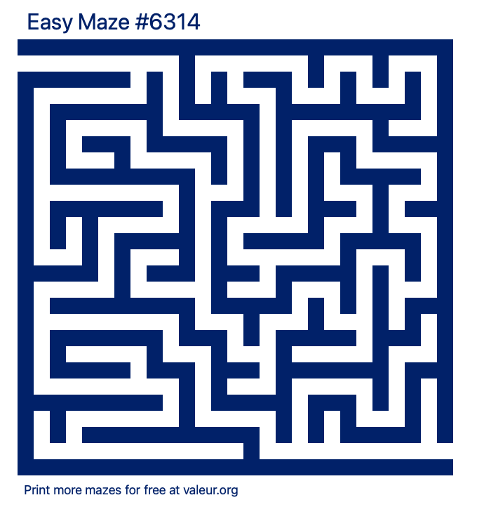 Free Printable Easy Maze number 6314