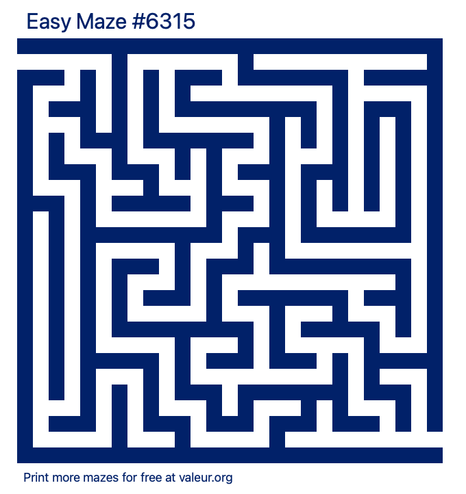 Free Printable Easy Maze number 6315