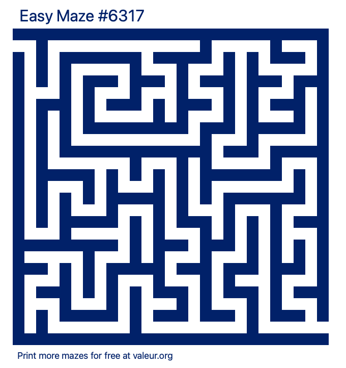 Free Printable Easy Maze number 6317