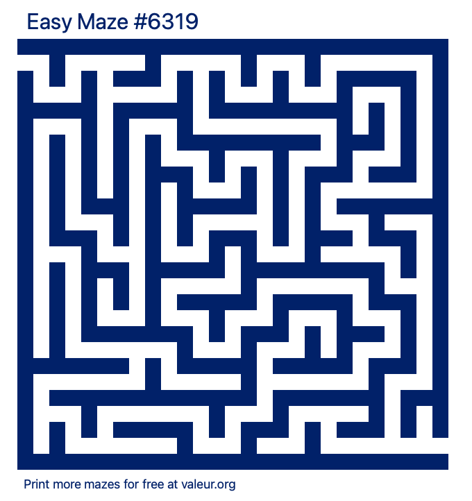 Free Printable Easy Maze number 6319