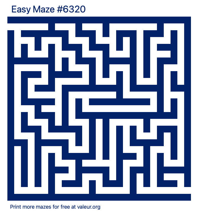 Free Printable Easy Maze number 6320