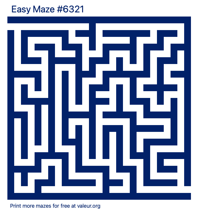 Free Printable Easy Maze number 6321