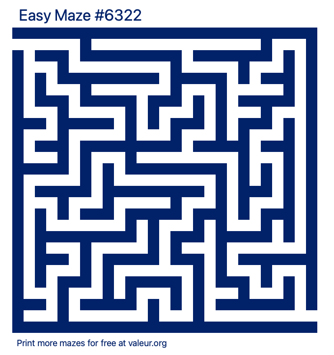 Free Printable Easy Maze number 6322