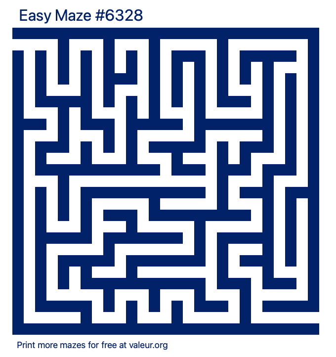 Free Printable Easy Maze number 6328