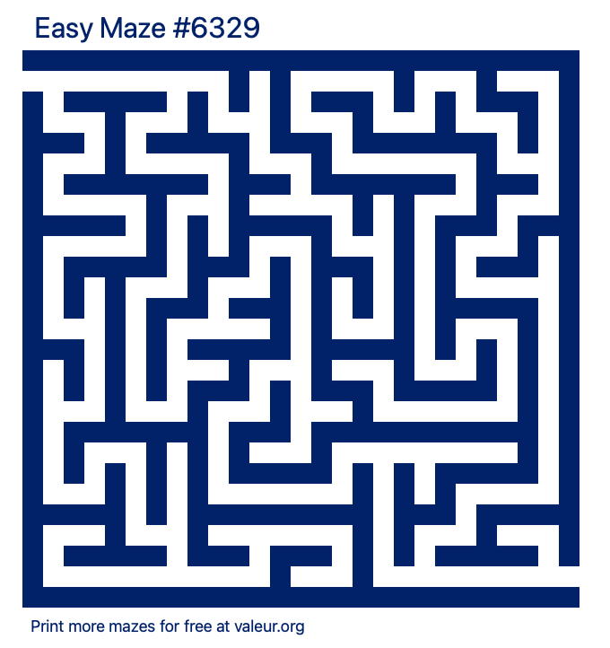 Free Printable Easy Maze number 6329