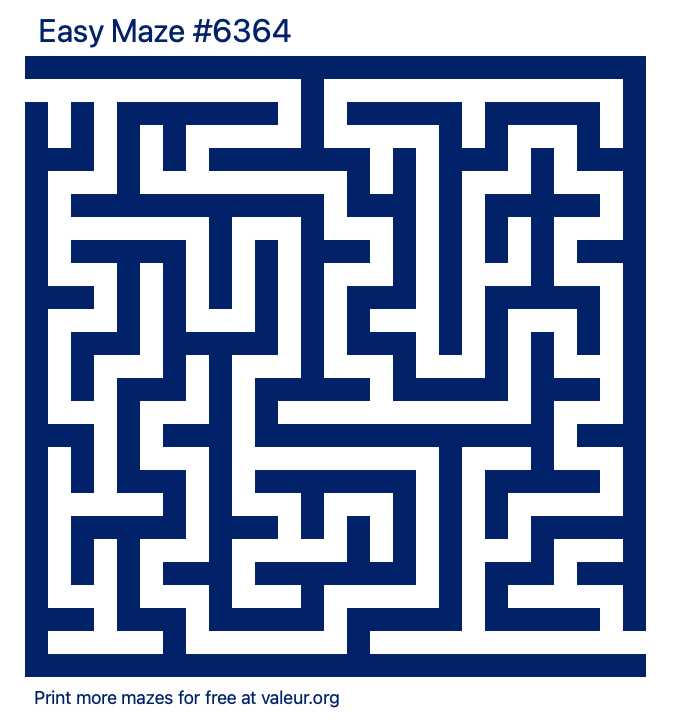 Free Printable Easy Maze number 6364