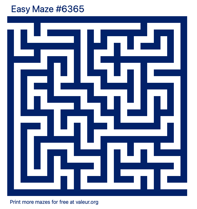 Free Printable Easy Maze number 6365