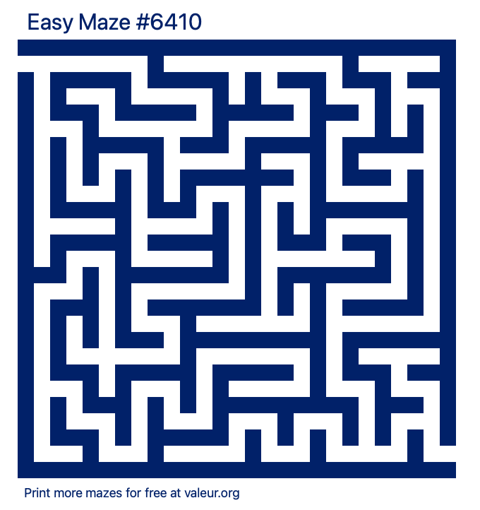 Free Printable Easy Maze number 6410