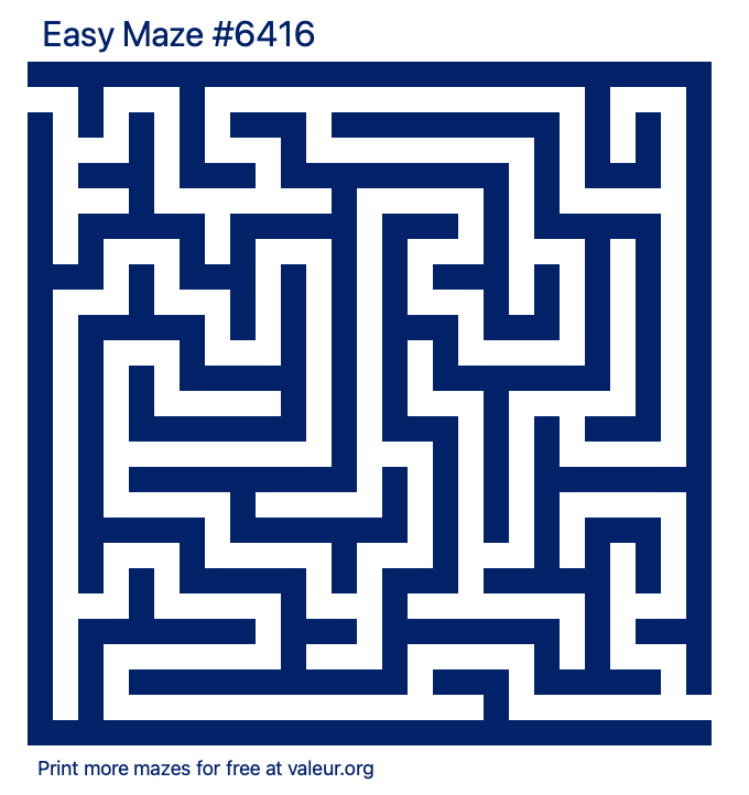 Free Printable Easy Maze number 6416