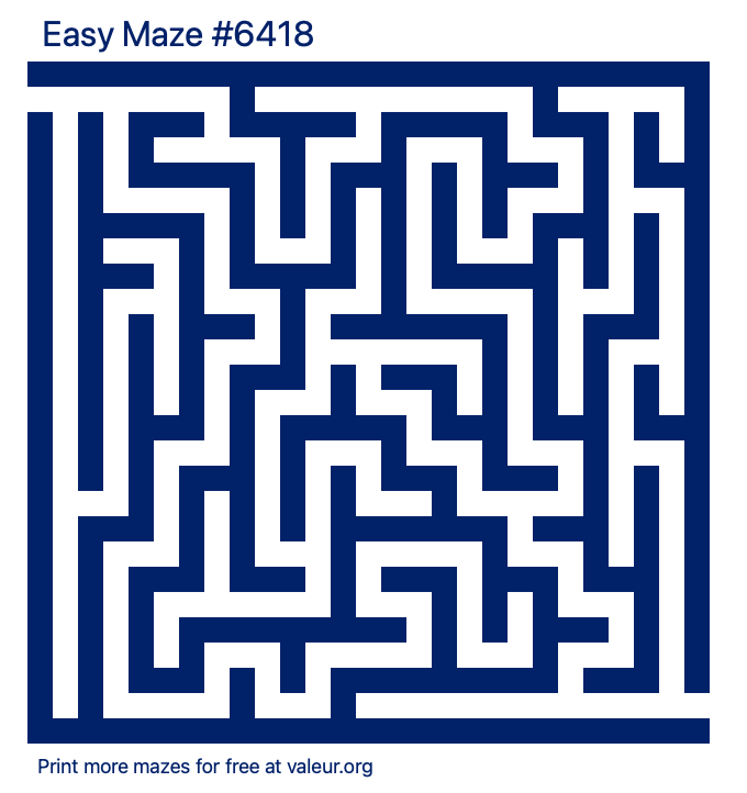 Free Printable Easy Maze number 6418