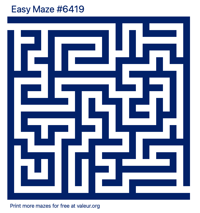 Free Printable Easy Maze number 6419