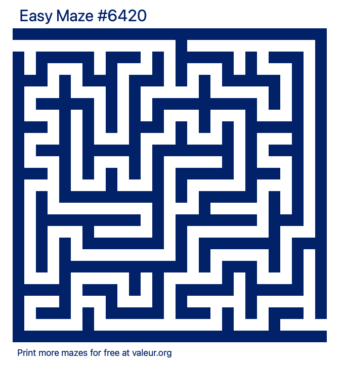 Free Printable Easy Maze number 6420
